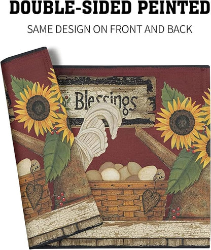 Giwawa Vintage Rooster Placemats Set of 4 Farmhouse Chicken Linen Table Mat Rustic Country Style Farm Animal Print Heat Resistant Non-Slip Washable Place Mats for Dining Kitchen Party Decor