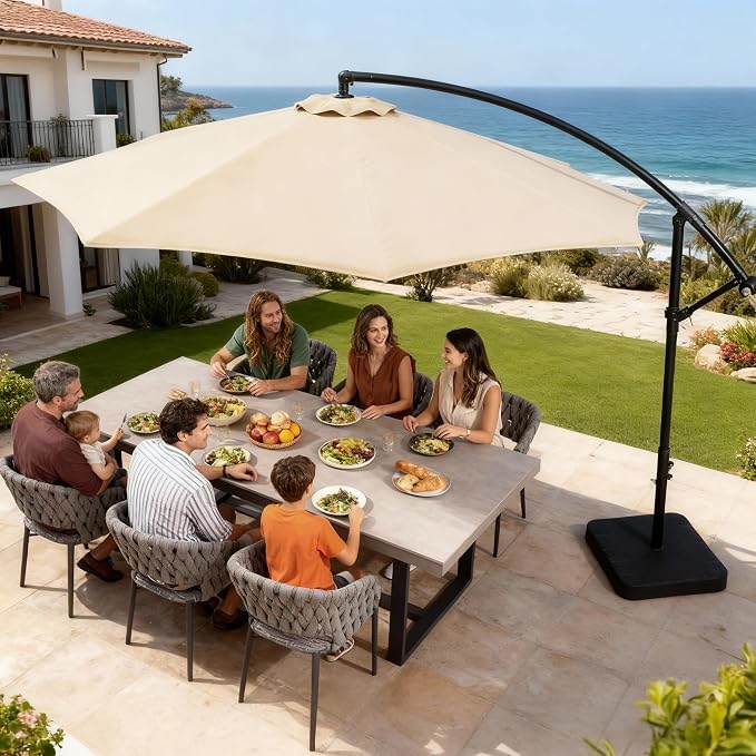 10FT Cantilever Offset Outdoor Patio Umbrella - Image 4
