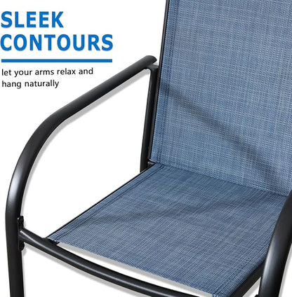 Outdoor Dining Chairs Set of 2, Stackable Patio Chairs - Image 4