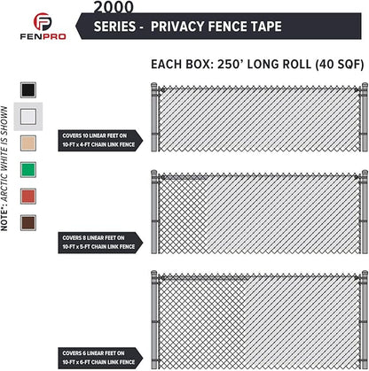 Chain Link Fence Privacy Tape (Arctic White)