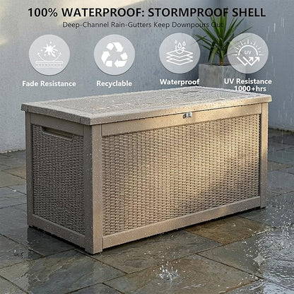 Outdoor Storage Box, 320 Gallon Waterproof Deck Box, Dual Gas-Spring Ultimate - Image 5