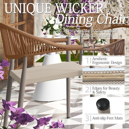 TWT Patio Dining Chairs Outdoor Stackable - Image 5