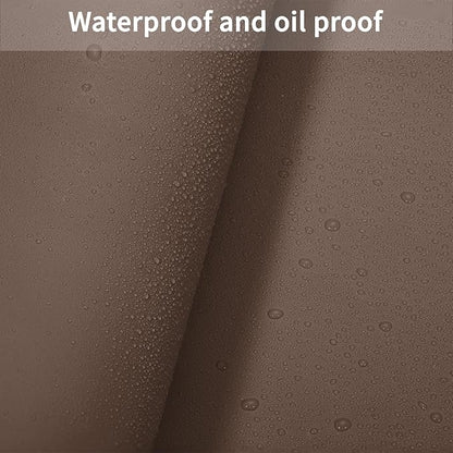 Leather Table Cover,1.8mm Thick,24x60 Inch Desk Cover,Large Desk Mat,Table Protector,Table Cover Protector,Desk Protector,Table Pad,(Mud Color+Champagne Gold,24x60)