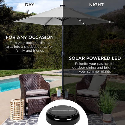 Best Choice Products 7.5ft Solar Umbrella LED Lighted Patio Umbrella, Table - Image 3