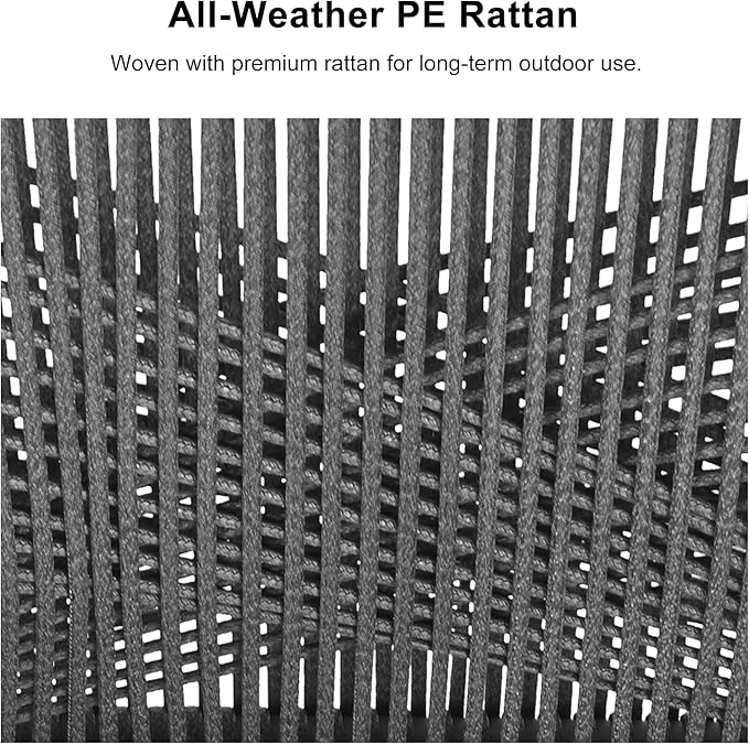 PURPLE LEAF 9 Pieces Outdoor Patio Dining Set All-Weather Aluminum Frame PE Rattan Outdoor Patio Furniture Set Rectangular Table and Chairs Set for 8 People Lawn Garden Backyard Deck, Grey