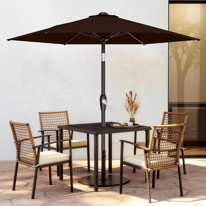 7.5FT Patio Umbrella Table Market Umbrella w/Tilt and Crank, Heavy-Duty Outdoor - Image 2