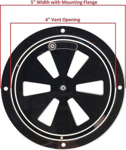 4" BBQ Smoker Air Vent (Stainless Steel) - Pinwheel Grill Damper For Increased Airflow
