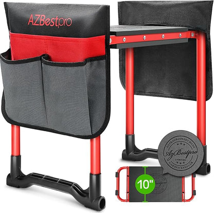 AZBESTPRO Garden Kneeler and Seat Heavy Duty, Upgraded Foldable Gardening Stool by AZBestPro