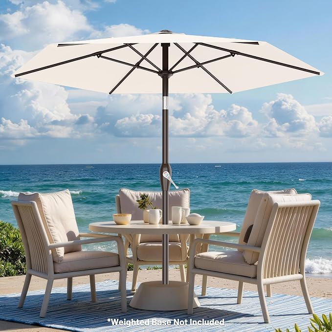 7.5FT Patio Umbrella Table Market Umbrella w/Tilt and Crank, Heavy-Duty Outdoor - Image 4
