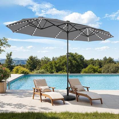 13 ft Patio Umbrella with 120 LED Solar Lights Outdoor Umbrella, 8 Colors - Image 8