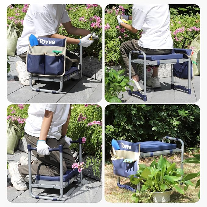 Tovve Foldable Garden Kneeler and Seat, Heavy Duty Garden Stool - Image 8
