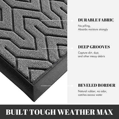 Yimobra 72x24 Indoor Outdoor Runner Rug, Heavy-Duty Entrance Mat for High Traffic Areas, Commercial Grade Welcome Door Mat, Easy Clean Grey