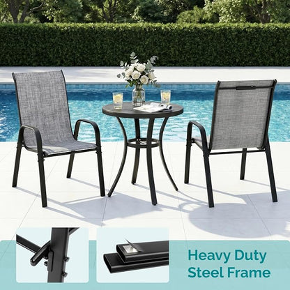 MAMIZO Patio Dining Chairs, Stackable Textilene Chair Set of 4, - Image 4