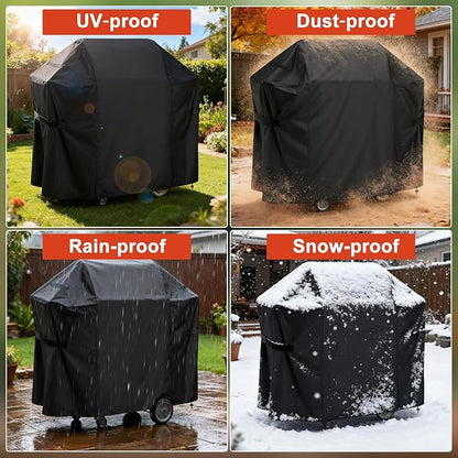 LBTING Grill Cover, 44-inch Heavy Duty 300D Oxford Waterproof Windproof UV Resistant BBQ Gas Grill Cover for Outdoor Barbecue Fit Most Brands Weber, Brinkmann, Char Broil, Holland