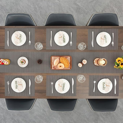 Myir JUN Table Runner, Vinyl Table Runner Indoor 55 Inch Long Arbitrarily Cropped Runner for Table Heatproof for Home Party (Dark Gray, 12 x 55 inch)