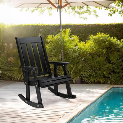 VINGLI Outdoor Rocking Chair Set of 2, Heavy Duty 600 LBS Wooden Rocking Chair - Image 2