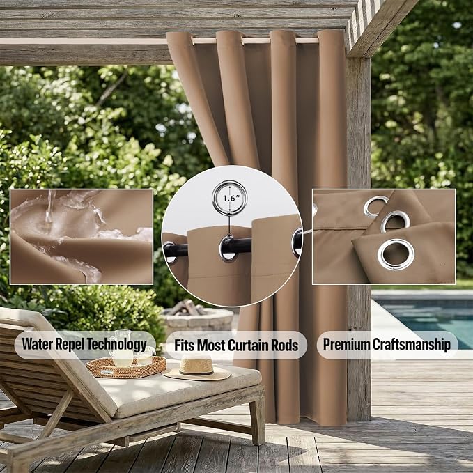DIVA EN CAMINO DEC Outdoor Patio Curtain Waterproof Darkening Thermal Insulated - Image 5