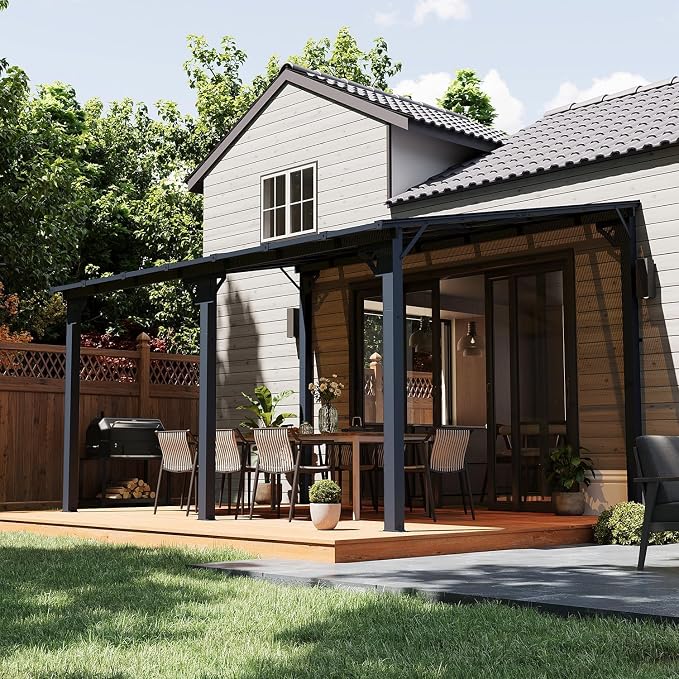 Aoxun 14’x10’ Gazebo with Aluminum Frame & Polycarbonate Panel, Outdoor Patio - Image 7