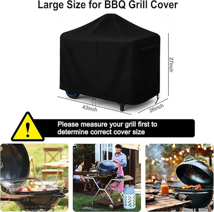 Charcoal Grills Cover for SNS Grills 22", 420D Heavy Duty Water-Resistant BBQ Grill Cover Outdoor Grill Cover Waterproof Griddle Covers with Drawstring, Black