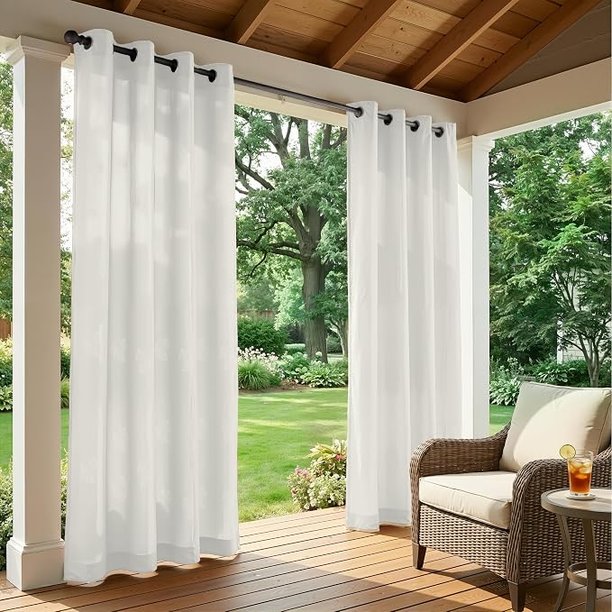 Set of 4 Outdoor Curtains for Patio Waterproof, Breathable Grommet Panels for - Image 2