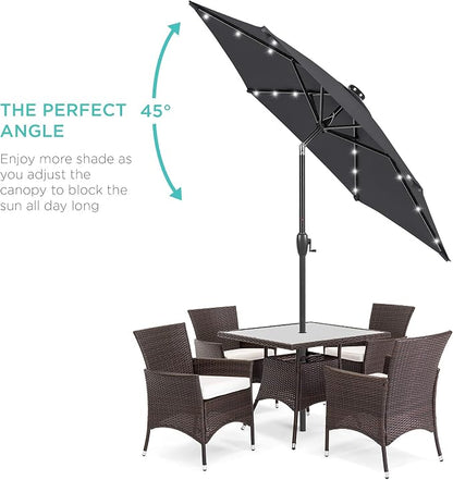 Best Choice Products 7.5ft Solar Umbrella LED Lighted Patio Umbrella, Table - Image 2
