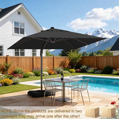 10' X 10' Patio Umbrella Cantilever Outdoor Rectangle Umbrella - Image 2