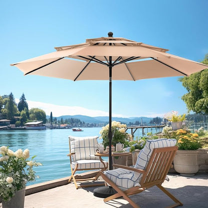 PHI VILLA 10ft Outdoor Patio Umbrellas, 3 Tier Vented Table Umbrella, 1.5" Pole - Image 7