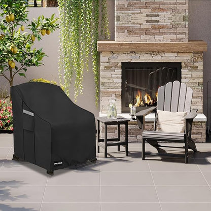 Outdoor Chair Covers 28"W x 31"D x 36"H,600D Heavy Duty Waterproof Patio Chair Cover,Outdoor Furniture Covers for Lawn/Garden Chiar,Black