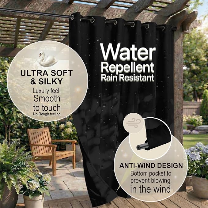 DIVA EN CAMINO DEC Outdoor Patio Curtain Waterproof Darkening Thermal Insulated - Image 4