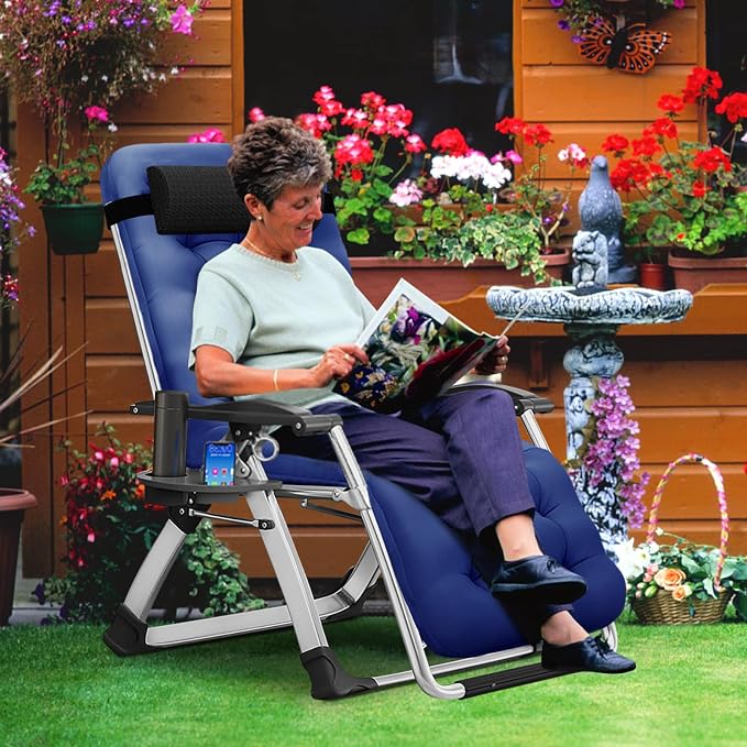 MOPHOTO Zero Gravity Chair, Outdoor Padded Lounge Chair - Image 2