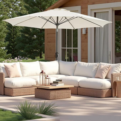 9 FT Patio Umbrella Outdoor patio deck umbrella White | Large UPF50+ - Image 5