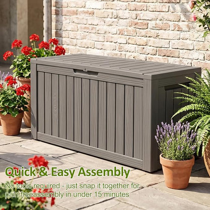 ROJIK 95 Gallon Outdoor Storage Box Waterproof, Weatherproof Deck Boxes Outdoor - Image 5