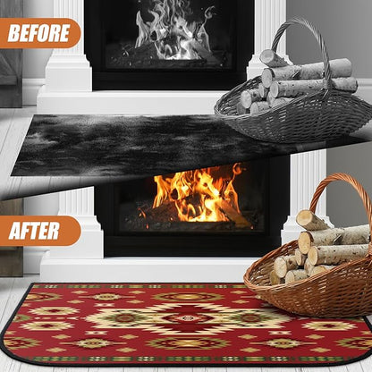 Demissle Cabin Fireplace Hearth Rug Fireplace Mats Cabin Southwestern Fireproof Rug Fire Resistant Mat for Wood Stove Floor for Kitchen Indoor Outdoor(27 x 48 Inch,Kawaii)