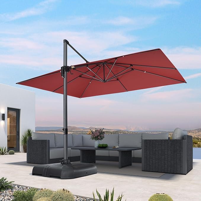 PURPLE LEAF Patio Cantilever Umbrella 10' x 13' Large Space by PURPLELEAF