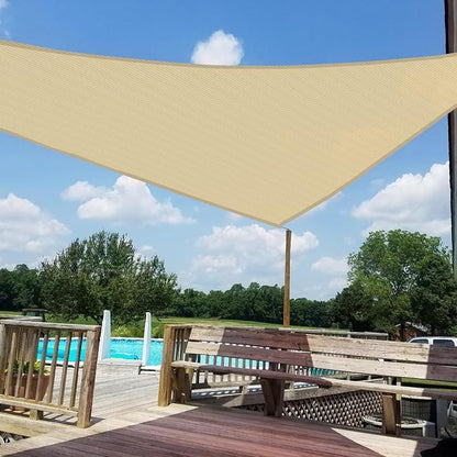 WINDSCREEN4LESS 22' x 22' x 22' Sun Shade Sail UV Block Fabric Canopy in Sand - Image 6