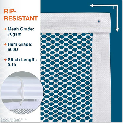 Roving Cove Stair Banister Guard 10ft x 3ft, Railing Safety Net for Baby Proofing, Child Safety Stairway Cover, Balcony Mesh Netting, Pearl White
