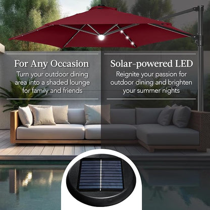 Best Choice Products 10ft Solar LED Offset Cantilever Hanging Market Patio - Image 4