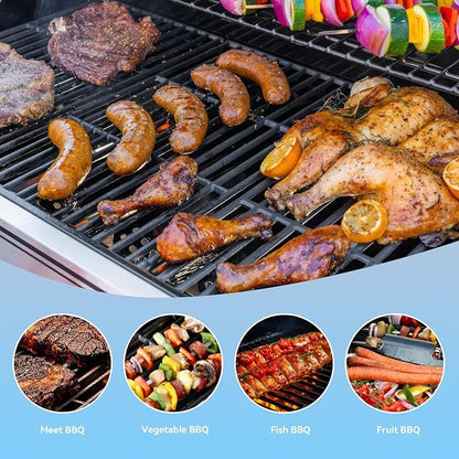 17.5 Inch 7637 Cooking Grates for Weber Spirit & Spirit II 200 Series Spirit E210 Spirit E220 Spirit S210 S220 with Front Control, Cast Iron Grates Replacement Parts for Weber Spirit 2 Burner E-210