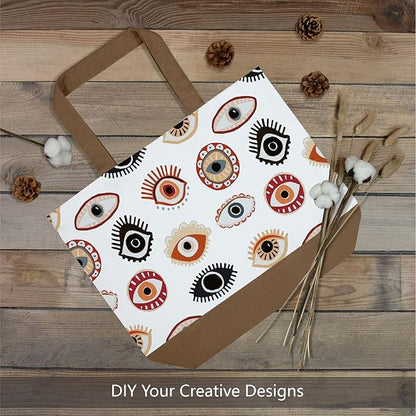 TOPDesign 3-Pack Super Strong Large 12oz Cotton Canvas Tote Bags, Reusable Grocery Shopping Cloth Bags, Fashionable Two-Tone Totes for Crafts, DIY Your Creative Designs