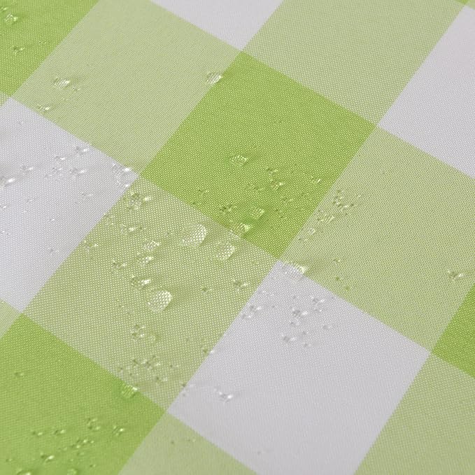 Cupuamon 2 Pack Waterproof Polyester Fabic Square Checkered Tablecloth，54x54 Outdoor Table Cloth，Oil Stain Prevention Table Cloth for Pinics and Parties（Emerald and White）