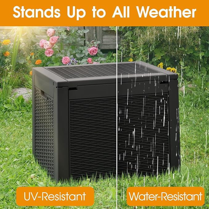 29 Gallon Outdoor Storage Box, Resin Deck Boxes Indoor and outdoor, Waterproof - Image 3