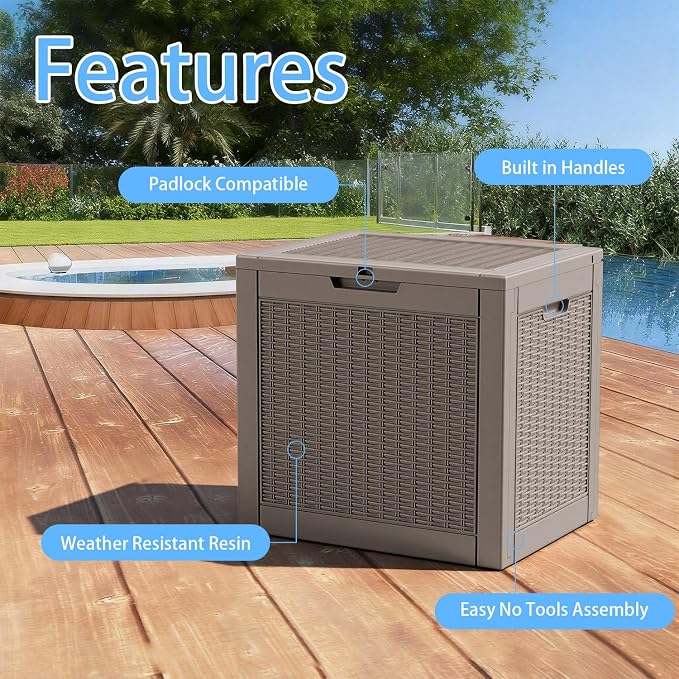 37 Gal Waterproof Outdoor Storage Box UV Resistant Deck Box | Storage bench - Image 6