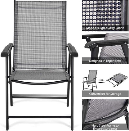 GIANTEX Set of 4 Folding Patio Chairs, Outdoor Portable Dining Chairs - Image 6
