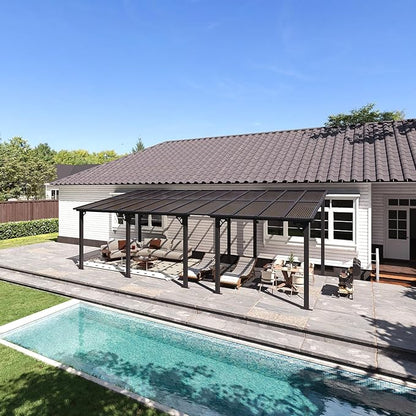 Aoxun 24’x10’ Gazebo with Aluminum Frame & Polycarbonate Panel, Outdoor Patio by Aoxun