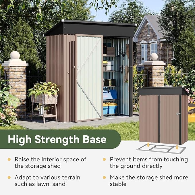 Aoxun 5x3 ft Outdoor Storage Shed - Image 4