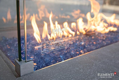 All Fire Table Pit Wind Screens and Stainless Steel Buner Lid from ELEMENTI | ELEMENTI Plus and MODENO (Wind Screens, Rectangular 40.4" × 15.2" WS - 021)