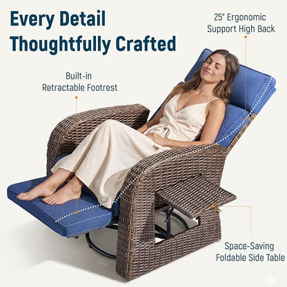 Luxury Patio Swivel Recliner Chair - Image 8