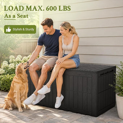 Flamaker 220 Gallon Large Outdoor Storage Box Waterproof, XL Resin Deck Box | - Image 2