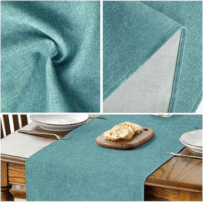 Artoid Mode Turquoise Aqua Table Runner, Seasonal Summer Washable Kitchen Dining Table Decoration for Home Party Decor 13x120 Inch