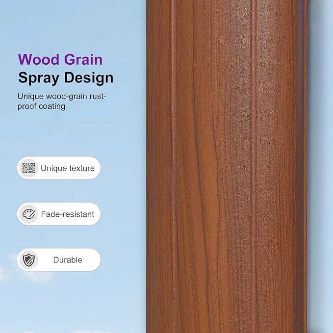 PURPLE LEAF Patio Umbrella 11ft Double Top Wood-Grain Finish, 240GSM - Image 3